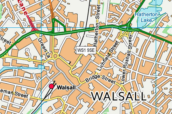 WS1 9SE map - OS VectorMap District (Ordnance Survey)