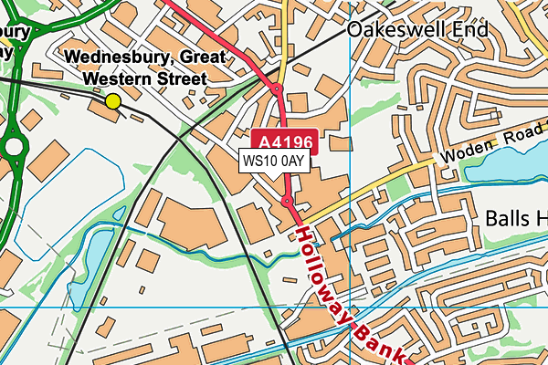 WS10 0AY map - OS VectorMap District (Ordnance Survey)