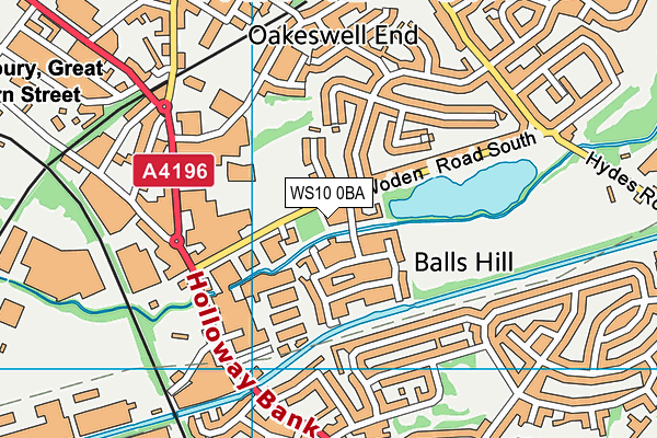 WS10 0BA map - OS VectorMap District (Ordnance Survey)