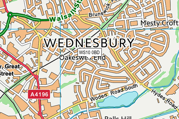 WS10 0BD map - OS VectorMap District (Ordnance Survey)