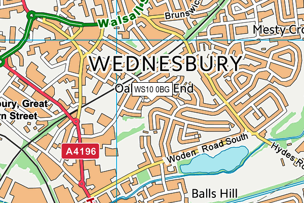 WS10 0BG map - OS VectorMap District (Ordnance Survey)