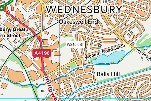 WS10 0BT map - OS VectorMap District (Ordnance Survey)