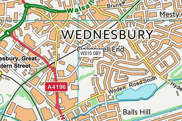 WS10 0BY map - OS VectorMap District (Ordnance Survey)