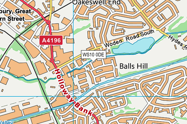 WS10 0DE map - OS VectorMap District (Ordnance Survey)