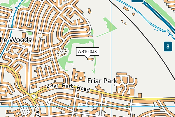 Leisure United Friar Park map (WS10 0JX) - OS VectorMap District (Ordnance Survey)
