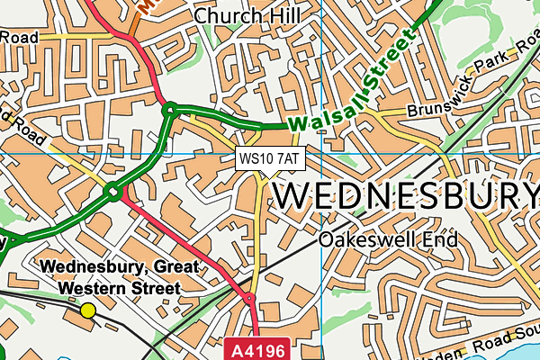 WS10 7AT map - OS VectorMap District (Ordnance Survey)