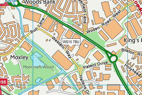 WS10 7BU map - OS VectorMap District (Ordnance Survey)