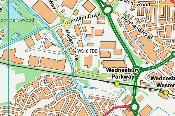 24/7 Fitness (Wednesbury) map (WS10 7DD) - OS VectorMap District (Ordnance Survey)