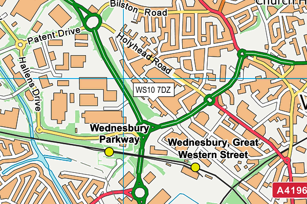 WS10 7DZ map - OS VectorMap District (Ordnance Survey)