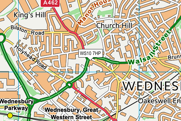 Wednesbury Leisure Centre map (WS10 7HP) - OS VectorMap District (Ordnance Survey)