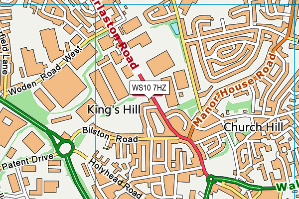 WS10 7HZ map - OS VectorMap District (Ordnance Survey)