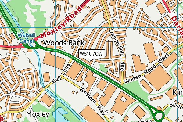 WS10 7QW map - OS VectorMap District (Ordnance Survey)