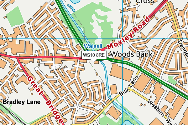 WS10 8RE map - OS VectorMap District (Ordnance Survey)