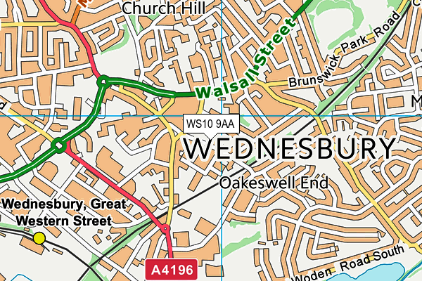 WS10 9AA map - OS VectorMap District (Ordnance Survey)