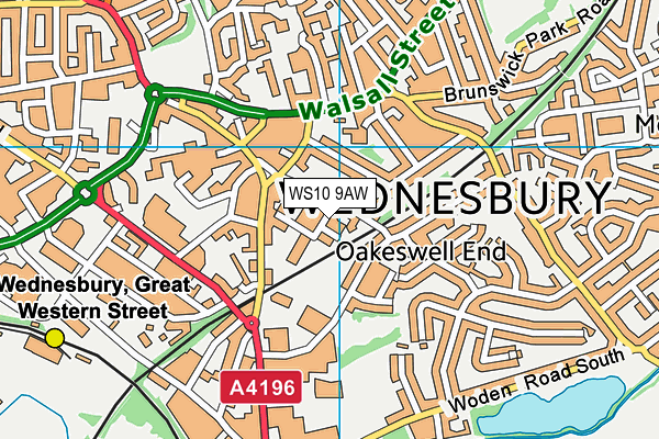 WS10 9AW map - OS VectorMap District (Ordnance Survey)