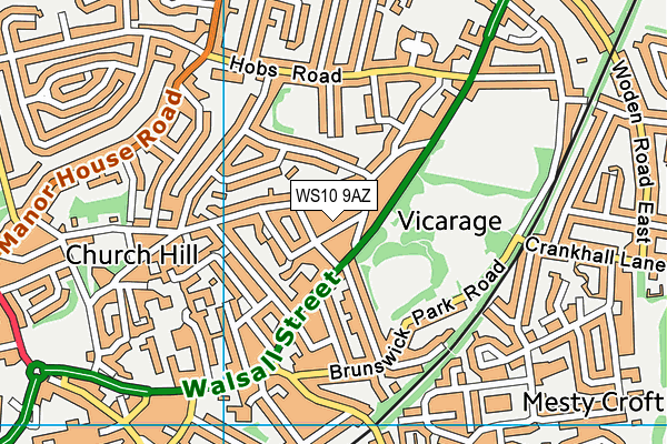 WS10 9AZ map - OS VectorMap District (Ordnance Survey)
