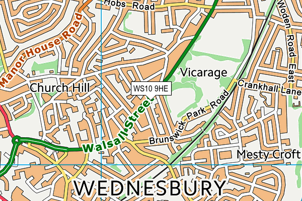 WS10 9HE map - OS VectorMap District (Ordnance Survey)