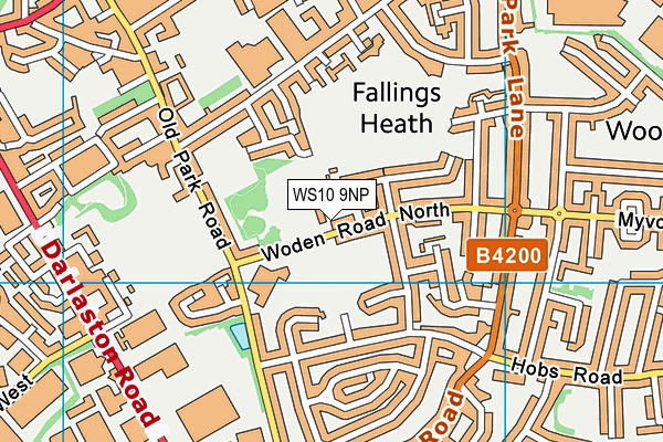 Wednesbury Rufc map (WS10 9NP) - OS VectorMap District (Ordnance Survey)