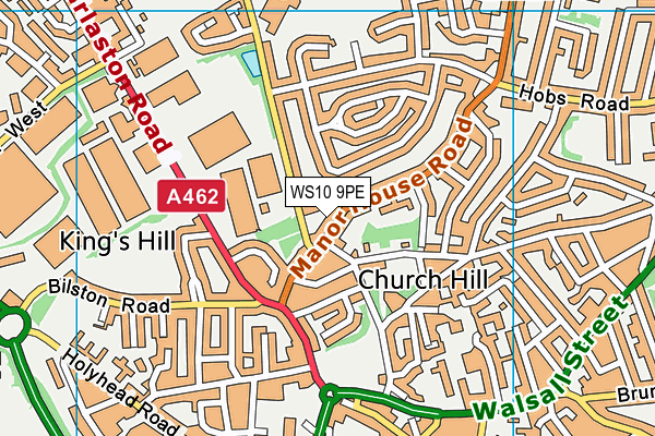 WS10 9PE map - OS VectorMap District (Ordnance Survey)