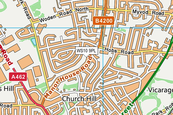 WS10 9PL map - OS VectorMap District (Ordnance Survey)