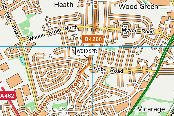 WS10 9PR map - OS VectorMap District (Ordnance Survey)