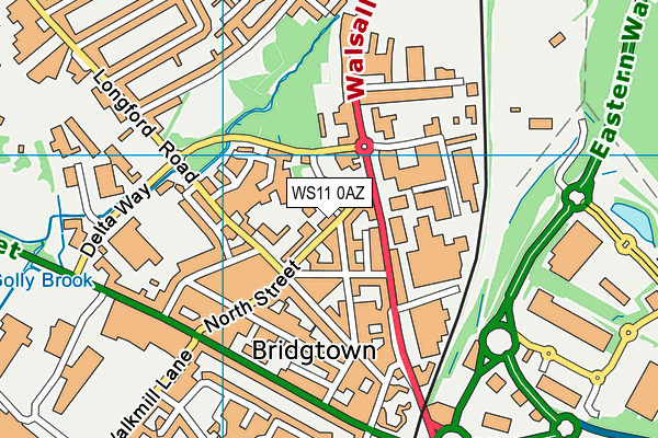 Bridgtown Primary School map (WS11 0AZ) - OS VectorMap District (Ordnance Survey)