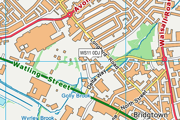 WS11 0DJ map - OS VectorMap District (Ordnance Survey)