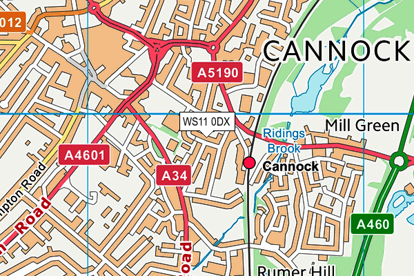 WS11 0DX map - OS VectorMap District (Ordnance Survey)