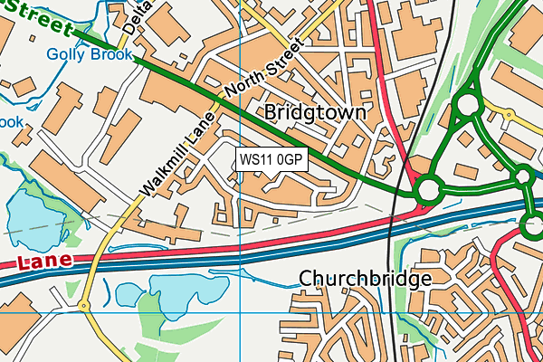 WS11 0GP map - OS VectorMap District (Ordnance Survey)