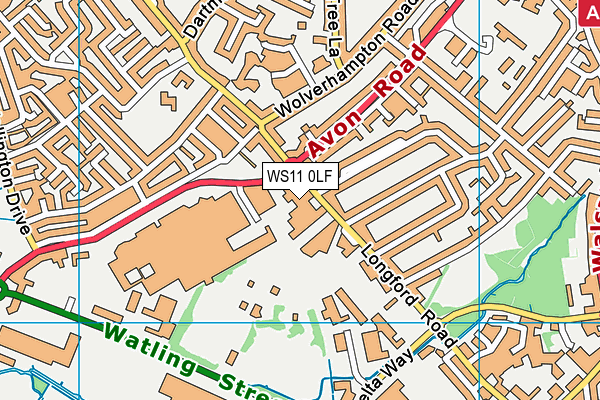 WS11 0LF map - OS VectorMap District (Ordnance Survey)