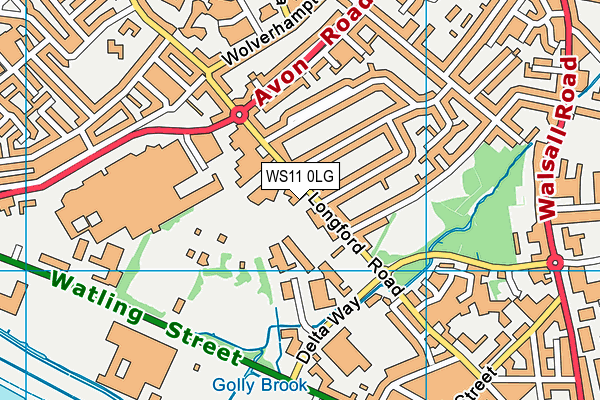 WS11 0LG map - OS VectorMap District (Ordnance Survey)