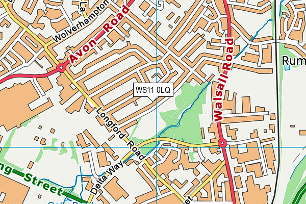 Laburnum Avenue map (WS11 0LQ) - OS VectorMap District (Ordnance Survey)