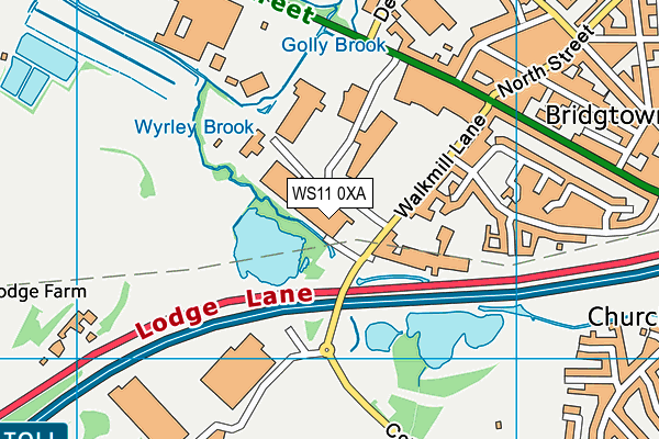 WS11 0XA map - OS VectorMap District (Ordnance Survey)