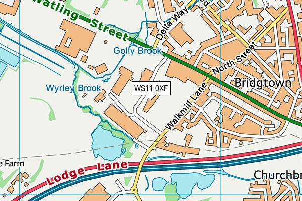 WS11 0XF map - OS VectorMap District (Ordnance Survey)