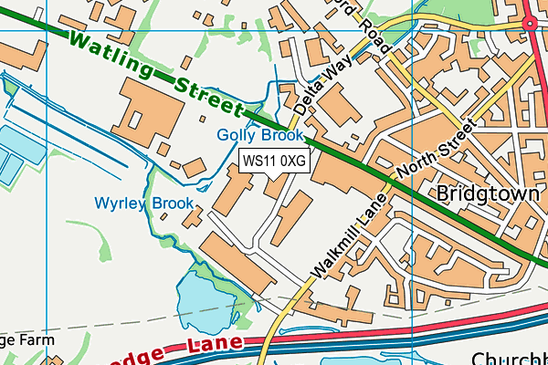WS11 0XG map - OS VectorMap District (Ordnance Survey)