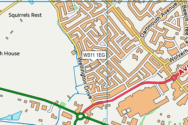 WS11 1EG map - OS VectorMap District (Ordnance Survey)
