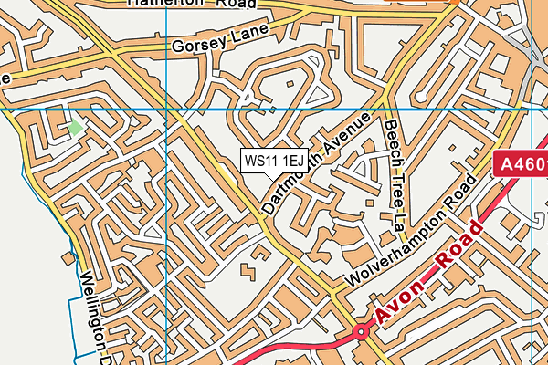 WS11 1EJ map - OS VectorMap District (Ordnance Survey)