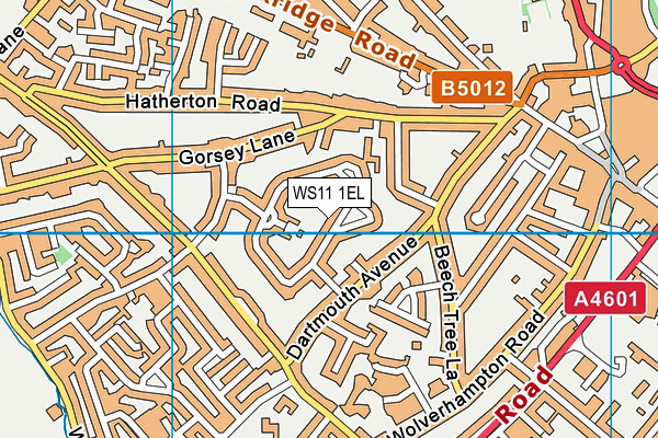 WS11 1EL map - OS VectorMap District (Ordnance Survey)