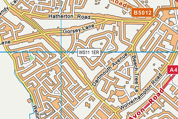WS11 1ER map - OS VectorMap District (Ordnance Survey)