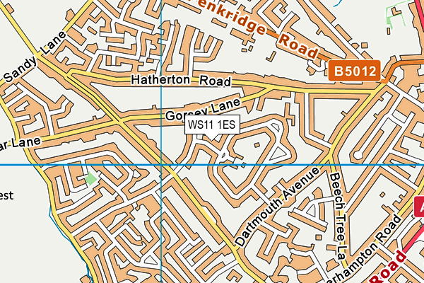 WS11 1ES map - OS VectorMap District (Ordnance Survey)