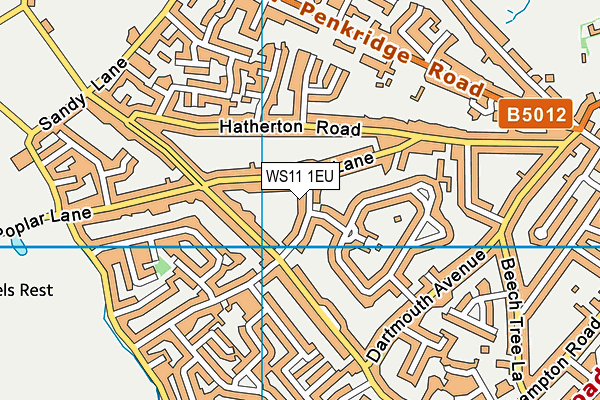 WS11 1EU map - OS VectorMap District (Ordnance Survey)