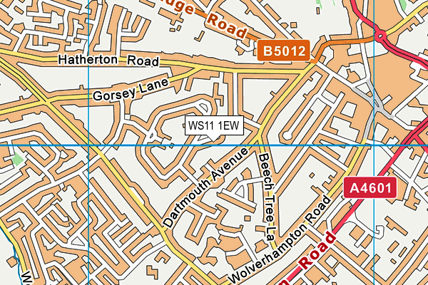 WS11 1EW map - OS VectorMap District (Ordnance Survey)
