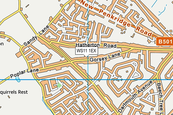 WS11 1EX map - OS VectorMap District (Ordnance Survey)