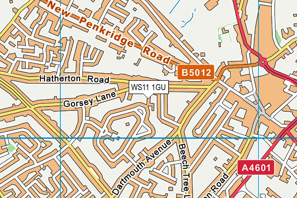 WS11 1GU map - OS VectorMap District (Ordnance Survey)