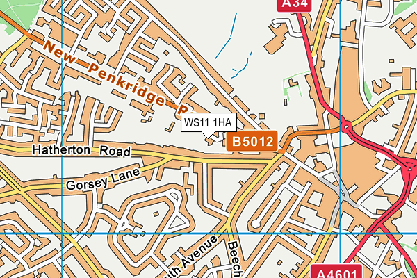 WS11 1HA map - OS VectorMap District (Ordnance Survey)