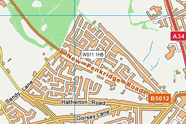 WS11 1HB map - OS VectorMap District (Ordnance Survey)