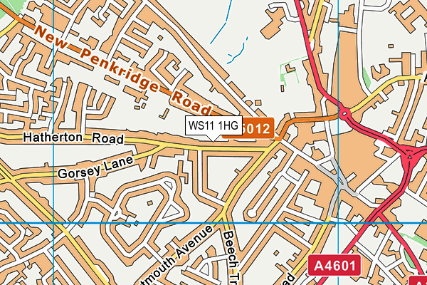 WS11 1HG map - OS VectorMap District (Ordnance Survey)