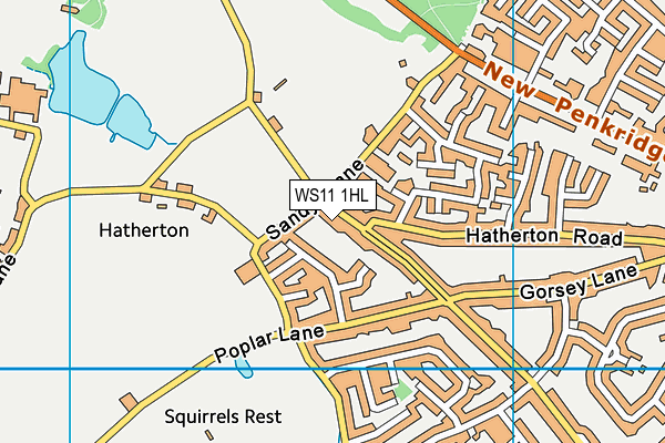 WS11 1HL map - OS VectorMap District (Ordnance Survey)