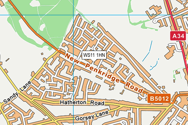WS11 1HN map - OS VectorMap District (Ordnance Survey)