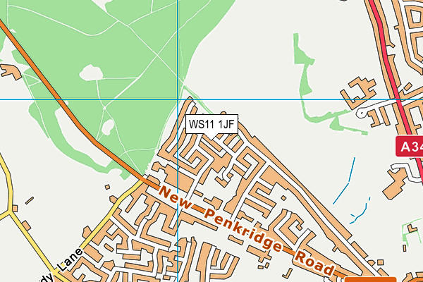 WS11 1JF map - OS VectorMap District (Ordnance Survey)